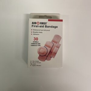 a box of bandages on a white surface