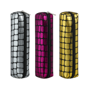 Festligt Penalhus i metallic guld, sølv eller pink – alsidig taske til børn og unge, kan bruges som make-up taske eller festlig lille håndtaske.