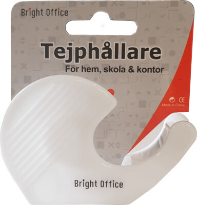 Bright Office tape-holder – hvid plast med metalskær til daglig brug i hjem eller kontor