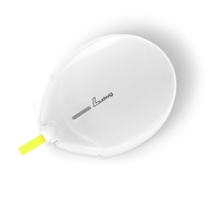 Aftagelig overstregningstape – fluorescent gul 12 m, 4,2 mm i hvid dispenser